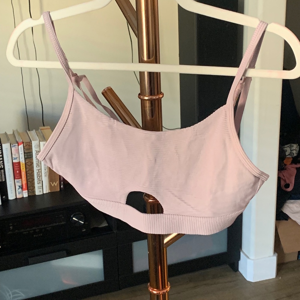 Pink sports bra
